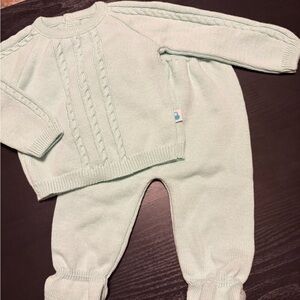 Soft Mint Knit Baby Outfit